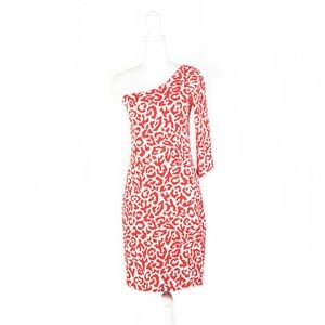 Persifor Animal Print One Shoulder Dress